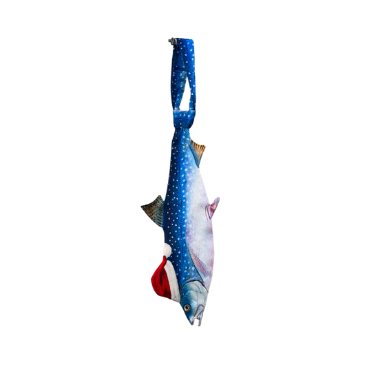 Christmas Novelty Blue Salmon Fish-Shaped Tie – Blue Salmon Design In Taffeta Silk – Funny Gift for Men – Tie Accessories