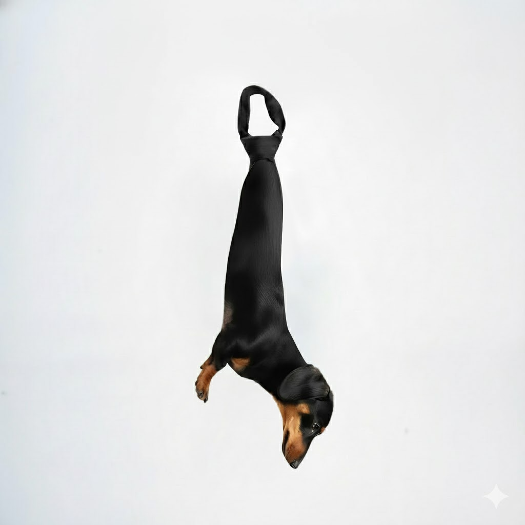 Pet Christmas Tie - Basic Black Dachshund Dog, Silk Tie, Pet Tie.