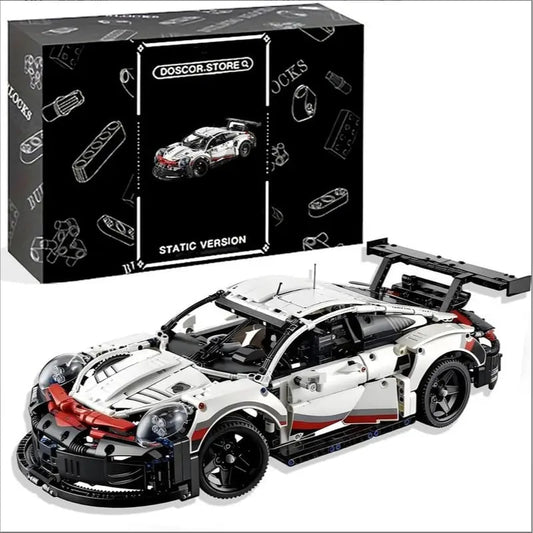 1580+ pieces of 1:10 assembled building blocks, 911-compatible 42096 sports model MOC toys, Model Car Kit, decorative adult gifts