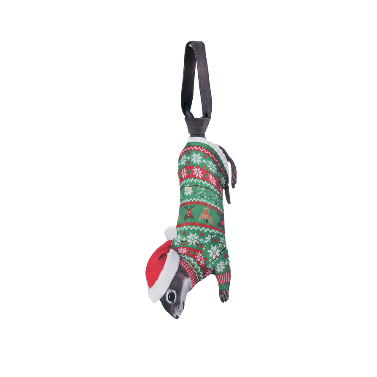 Christmas Novelty Animals Tie – Squirrel Design in Ugly Sweater – Funny Holiday Gift for Men