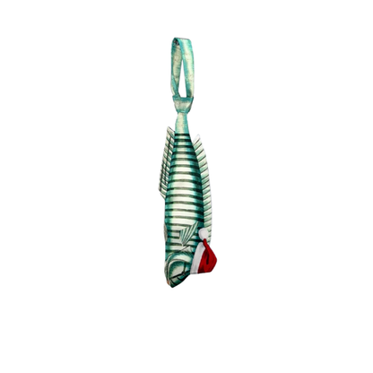 Christmas Novelty Green Striped Grouper Fish - Shaped Tie – Green Striped Grouper Fish Design In Taffeta Silk  – Funny Gift for Men – Tie Accessories