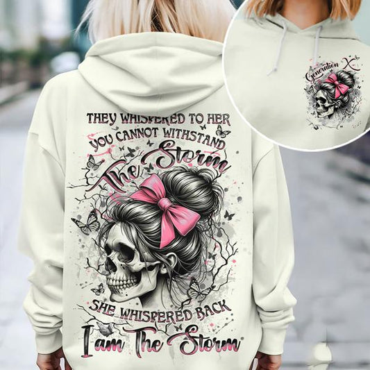 Custom Hoodie For Gen X Baby Boomers Millennial, I Am The Storm Reaper FAFO Hoodie Raised on Hose Water and Neglect 100% Cotton Two-Sided Design Women and Men Hoodie Casual Classic Fit Print Love Womenswear
