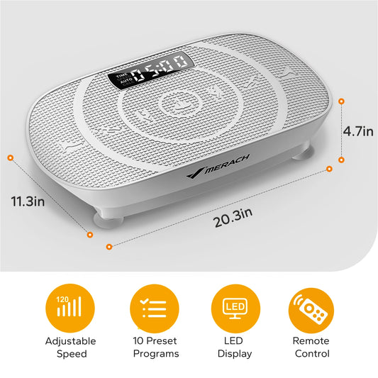 MERACH Vibration Plate Exercise Machine Whole Body Workout Power Vibrate Fitness Platform Vibration Plate Weight Loss & Shaping