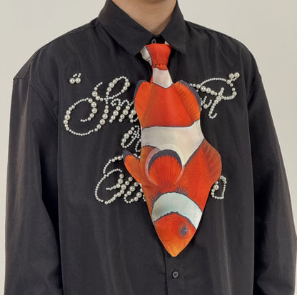 Animals Tie Shaped Novelty Tie, Nemo Fish Shaped Tie, Vintage Holiday Gift, Tie Gift, Tie Accessories