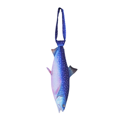 Animals Tie Shaped Novelty Tie, Blue Salmon fish Shaped Tie, Vintage Holiday Gift, Tie Gift, Tie Accessories