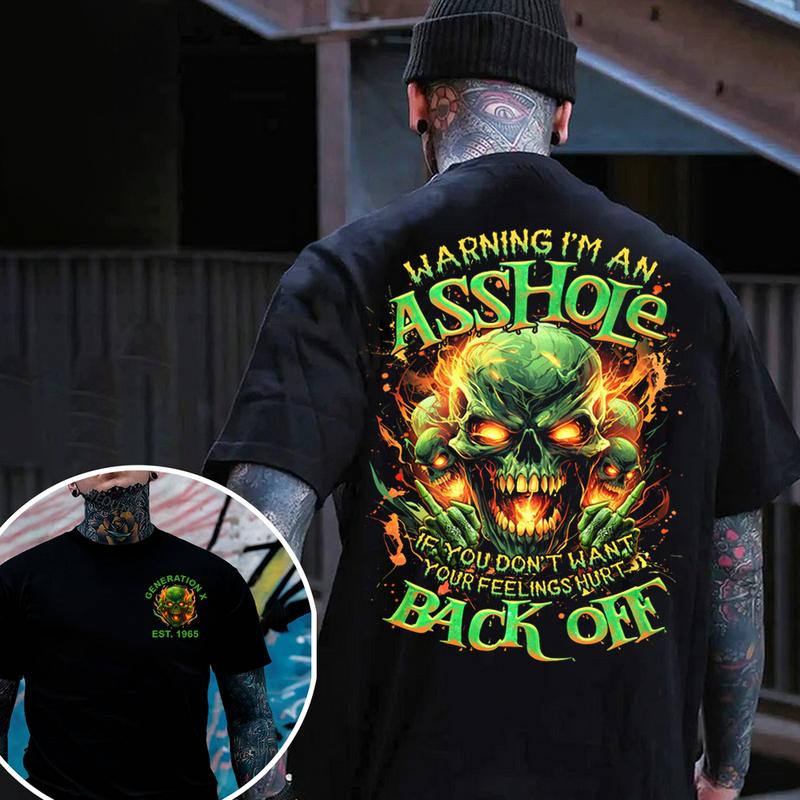 Warning I'm An A*shole Generation X Custom Year Badass Generation T-shirt, Gen X FAFO T Shirt - 100% Cotton Top Unisex Comfort Womenswear Menswear, Custom Classic Collar Love