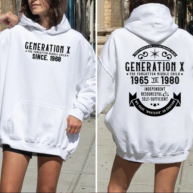 HOODIE Generation X Custom Year New Version, Custom Year Of Birth Shirt,  Generation X T Shirt - 100% Cotton Menswear Unisex Menswear Unisex