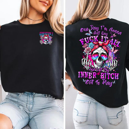 One Day I'm Gonna Just Say FIA Gen X Baby Boomers Millennial FAFO Hoodie Raised on Hose Water and Neglect 100% Cotton Two-Sided Design Women and Men Hoodie Casual Classic Fit