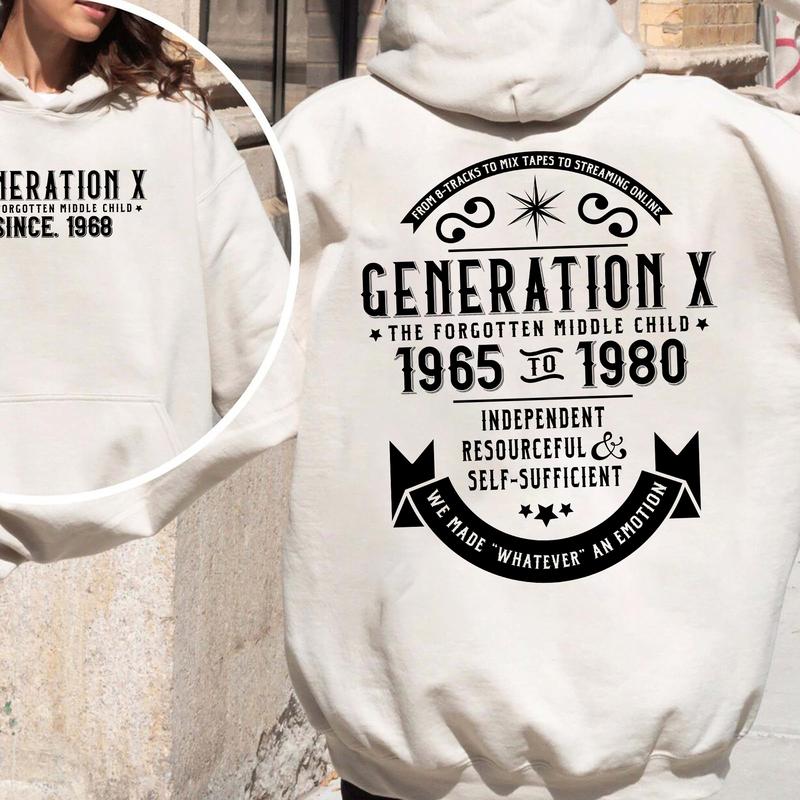 T-SHIRT Generation X Custom Year New Version, Custom Year Of Birth Shirt, Christmas Generation X T Shirt - 100% Cotton Top Unisex Comfort Womenswear