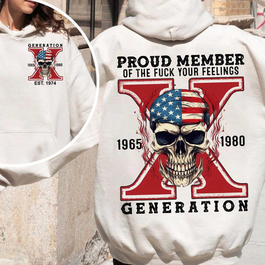 Custom Gen X Skull New Version 2 Shirt, Gen X Raised On Hose Water And Neglect T-Shirt, Vintage Inspired Shirt Casual Menswear Classic Cotton