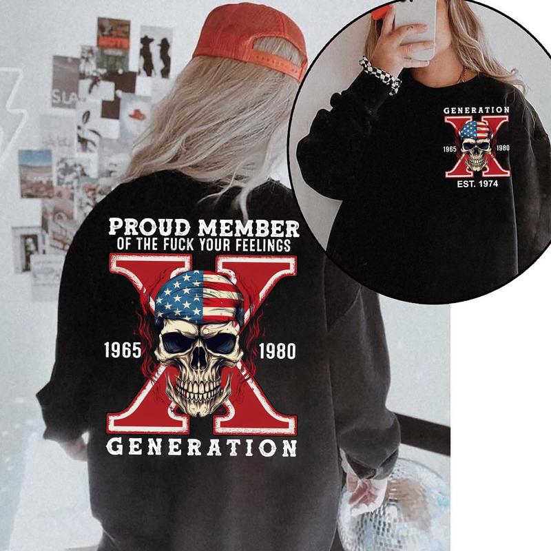 Custom Gen X Skull New Version 2 Shirt, Gen X Raised On Hose Water And Neglect T-Shirt, Vintage Inspired Shirt Casual Menswear Classic Cotton