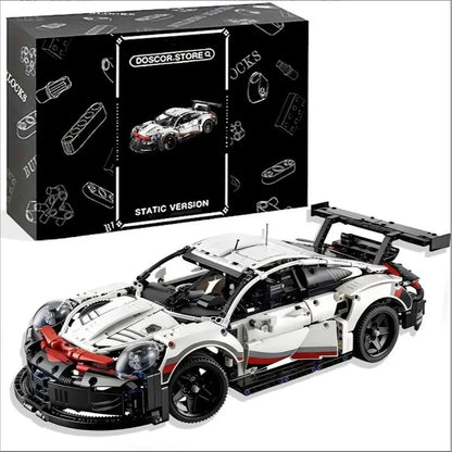 1580+ pieces of 1:10 assembled building blocks, 911-compatible 42096 sports model MOC toys, Model Car Kit, decorative adult gifts